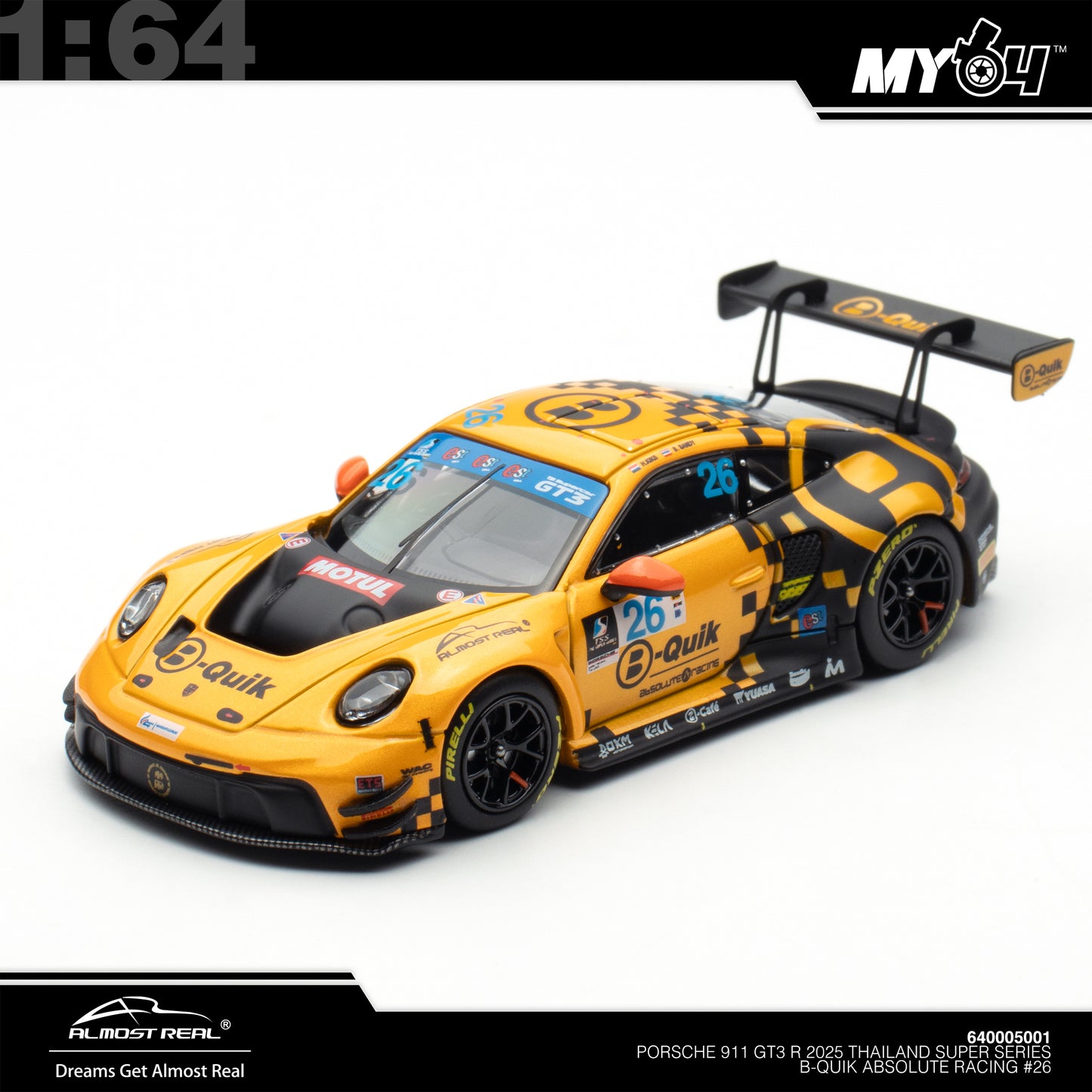 [ARBox] 1:64 Porsche 911 GT3 R 2025 Thailand Super Series B-Quik Absolute Racing #26