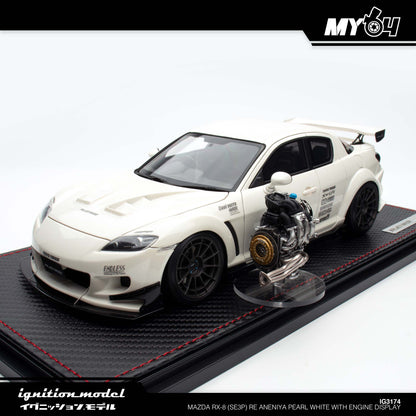 [Ignition Model] Mazda RX-8 (SE3P) RE Aneniya - Pearl White With Engine Display