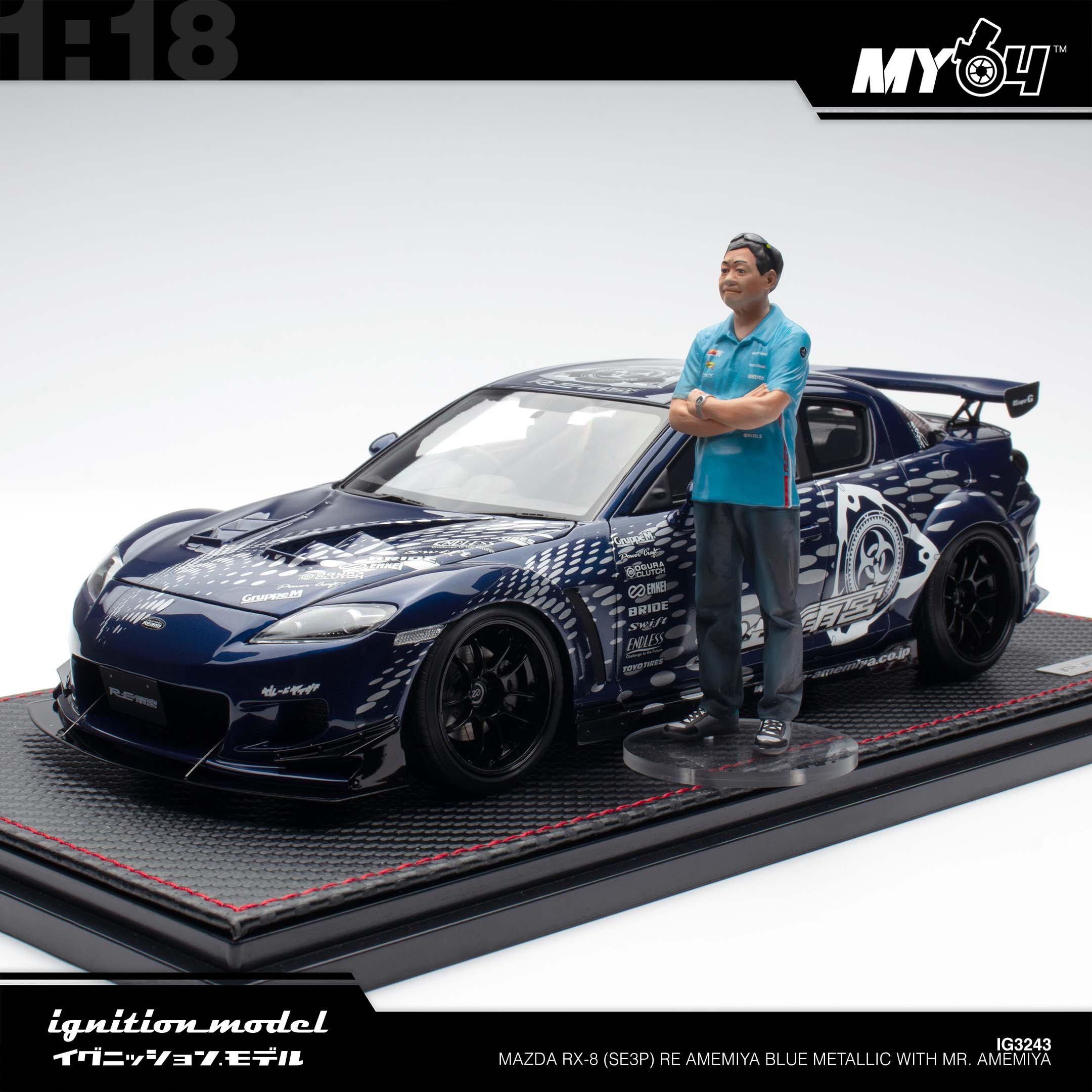 Ignition Model] Mazda RX-8 (SE3P) RE Amemiya - Blue Metallic With