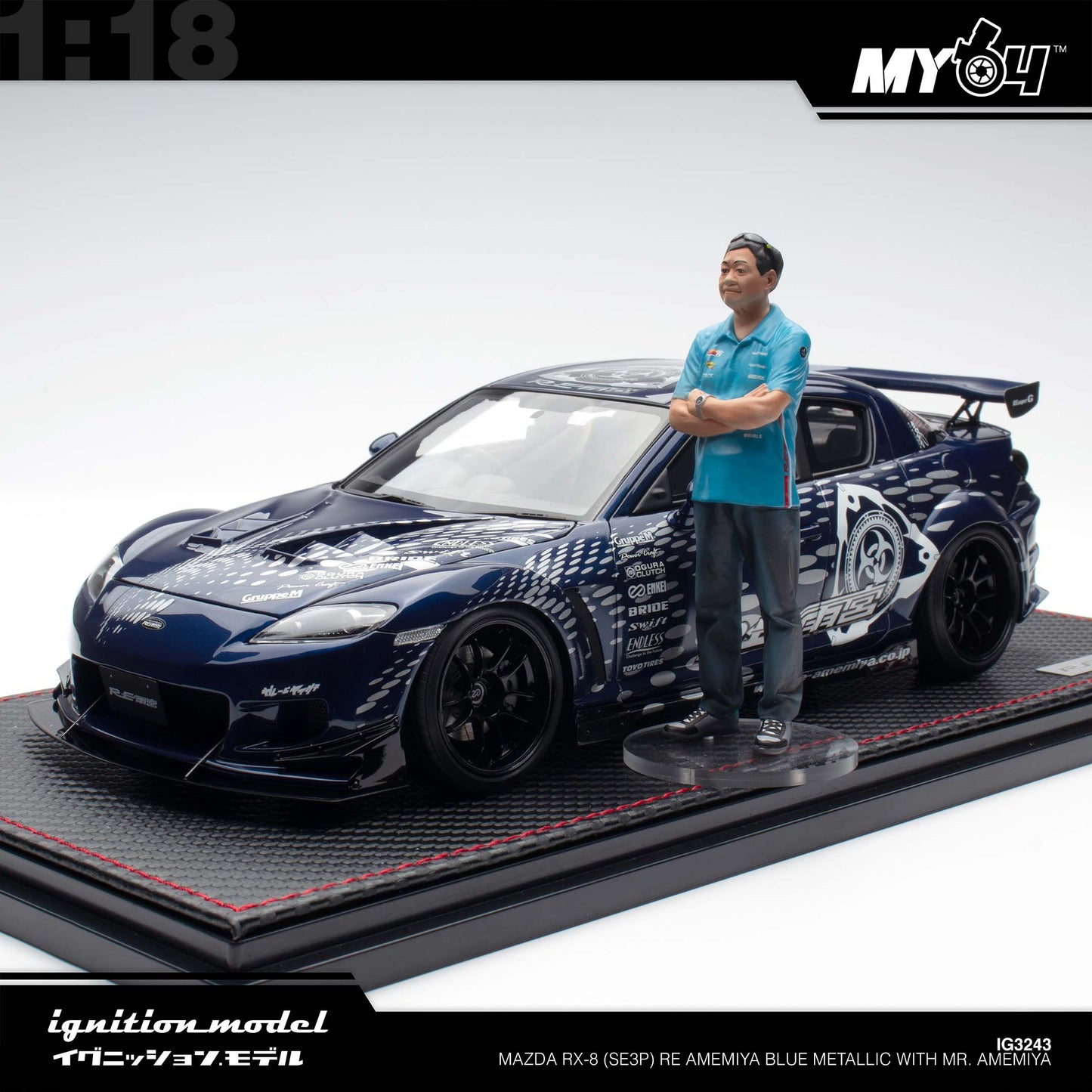 [Ignition Model] Mazda RX-8 (SE3P) RE Amemiya  - Blue Metallic With Mr. Amemiya