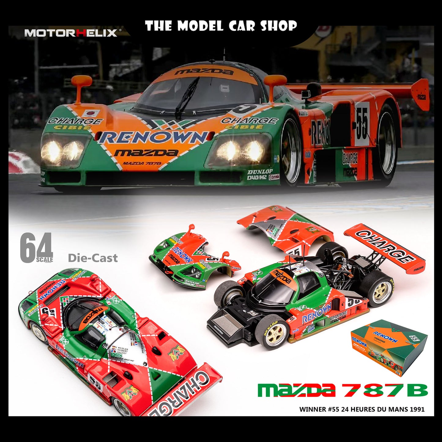 [Motorhelix] Mazda 787B Renown #55 Champion Car