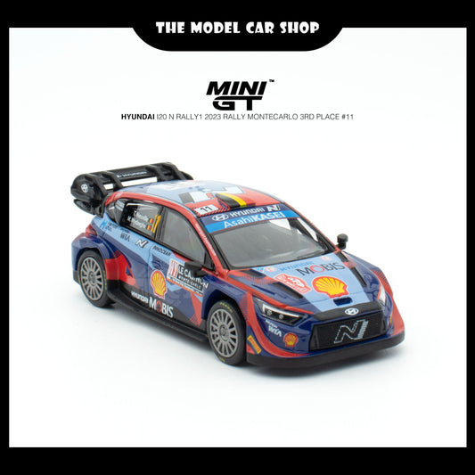 [MINI GT] Hyundai i20 N Rally1 2023 Rally MonteCarlo 3rd Place #11 (UNSEAL)