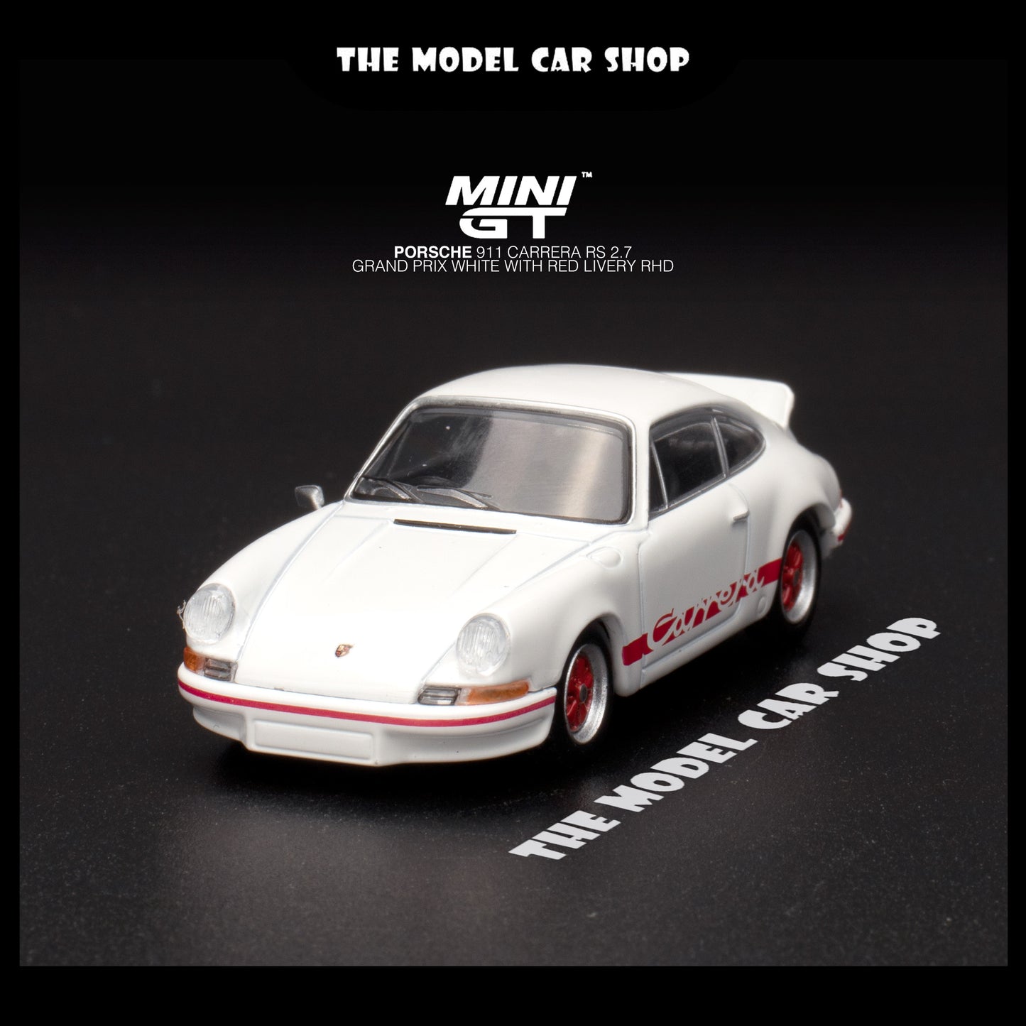 [Mini GT] Porsche 911 Carrera RS 2.7 Grand Prix White With Red Livery