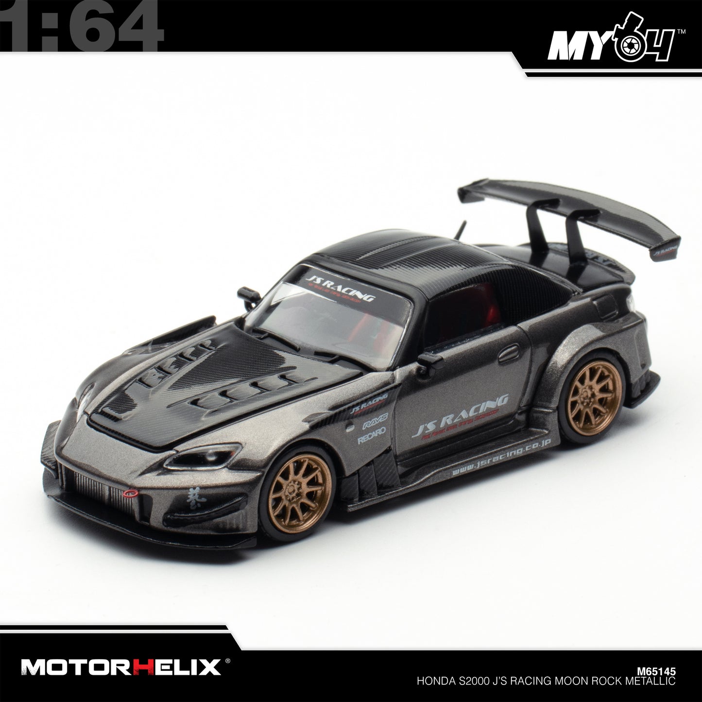 [Motorhelix] 1:64 Honda S2000 J'S Racing - Moon Rock Metallic