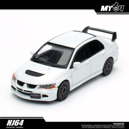 [Hobby Japan] Mitsubishi Lancer Evolution 8 MR GSR with Engine Display Model - White Solid