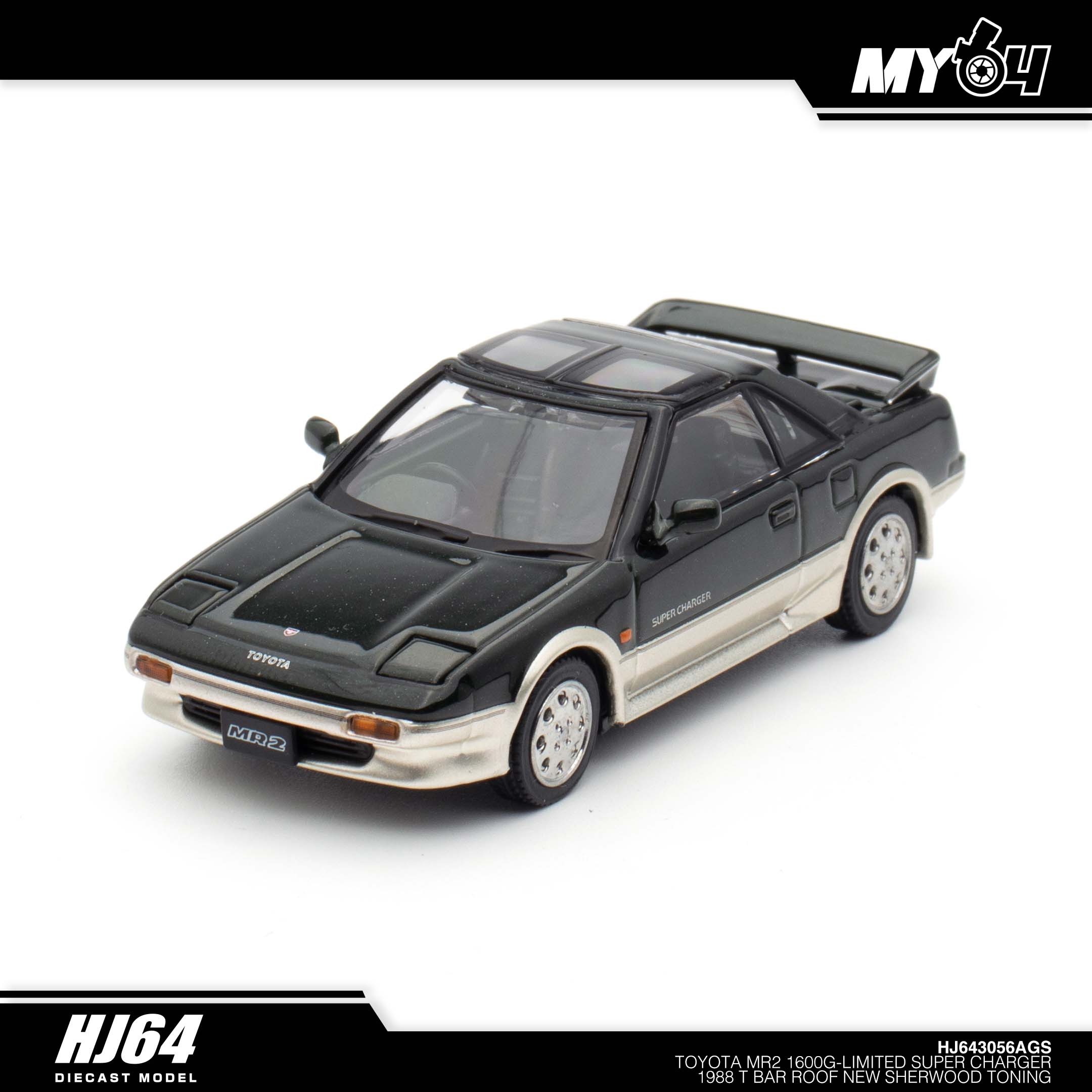 MARK43 1/43 トヨタ MR2 G-Limited Sherwood Hobby Japan] Toyota MR2 1600G - Limited Super Charger 1988 T Bar