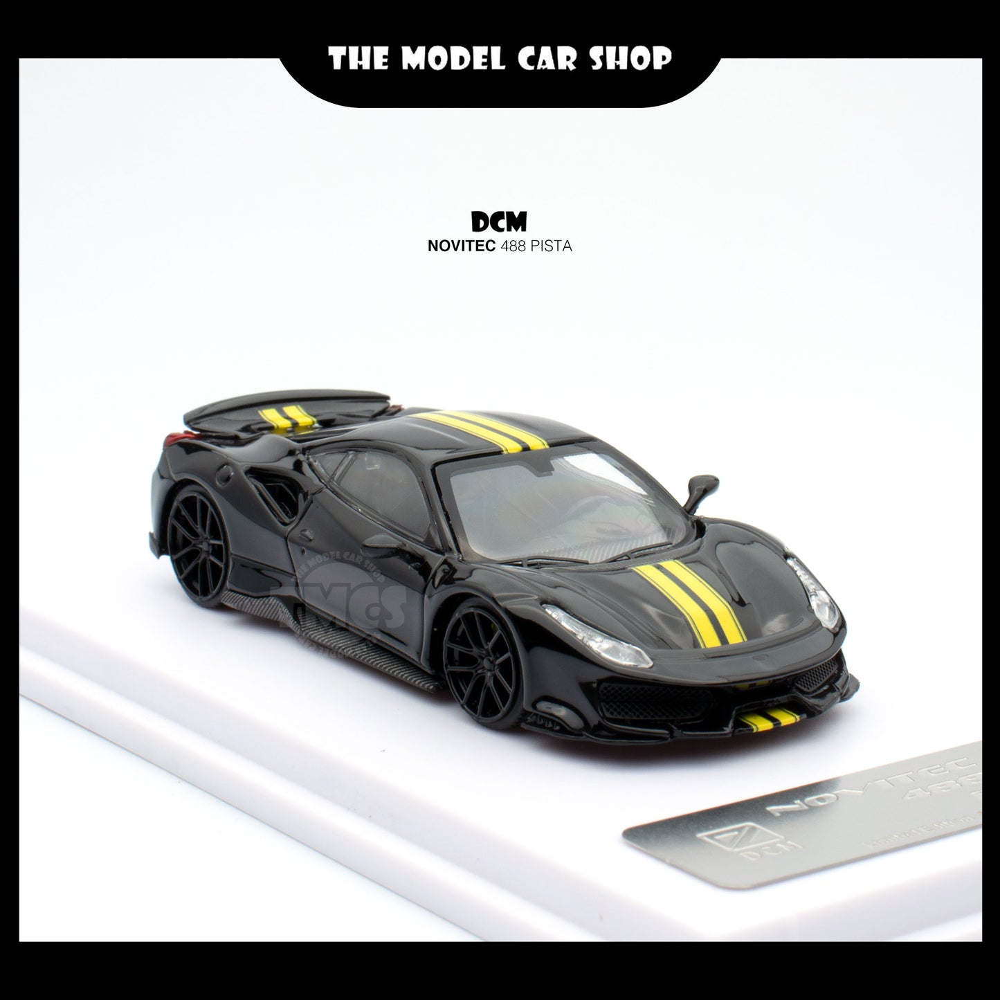 [DCM] Novitec 488 Pista - Metallic Black with Double Yellow Stripe