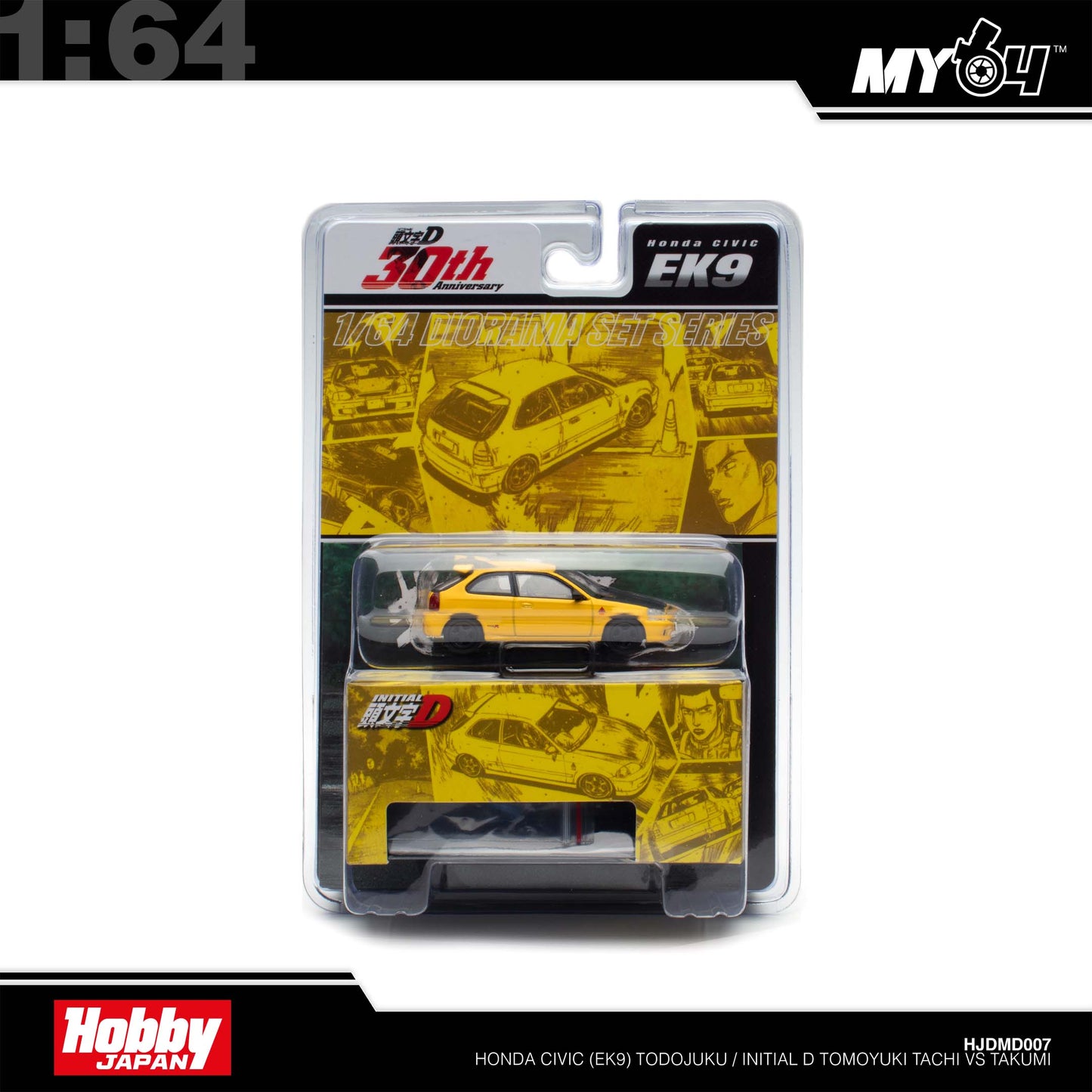 [Hobby Japan] 1:64 Honda Civic (EK9) Todojuku /  INITIAL D - Tomoyuki Tachi VS Takumi Fujiwara