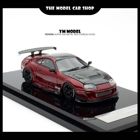 [YM Model] Toyota Supra A80 - Metal Red Carbon Hood