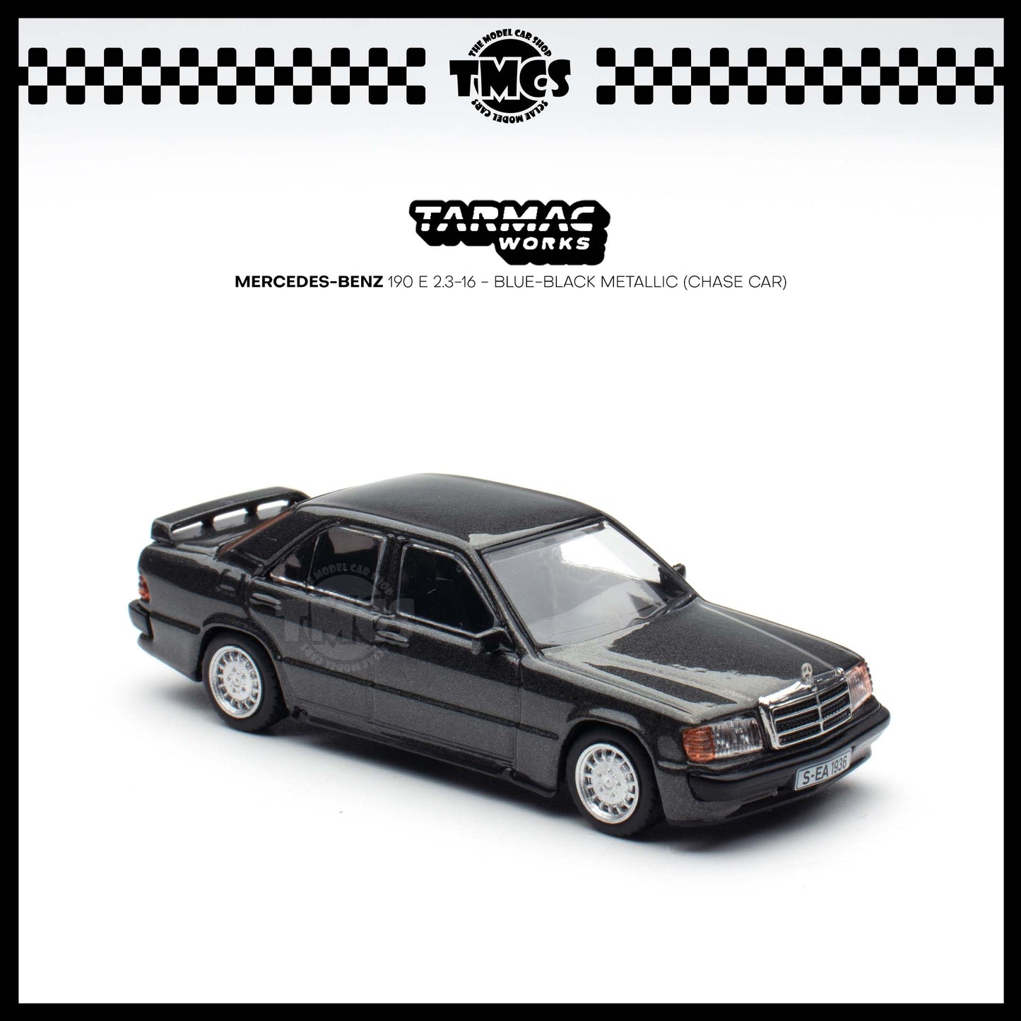 [Tarmac Works] 1:64 Mercedes-Benz 190 E 2.3-16 - Blue-Black Metallic (Chase Car)