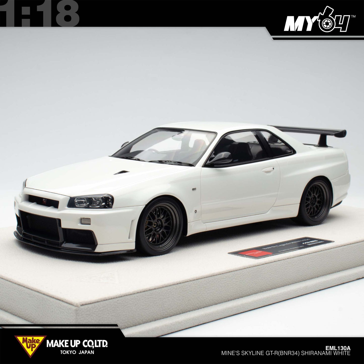 [Make Up] 1:18 Edilion BUILT BY LEGENDS Mine's Skyline GT-R(BNR34) - SHIRANAMI White (Pearl White)