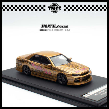 [Mortal] 1:64 Nissan Skyline ER34 Drift - Gold