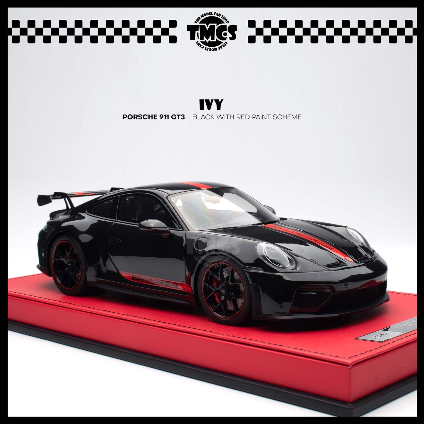 [IVY] 1:18 Porsche 911 GT3 - Black With Red Paint Scheme