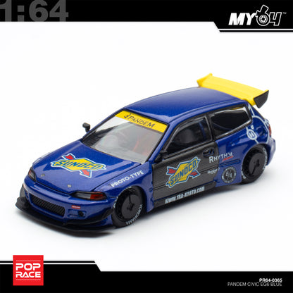 [Pop Race] 1:64 Pandem Civic EG6 - Blue/Black