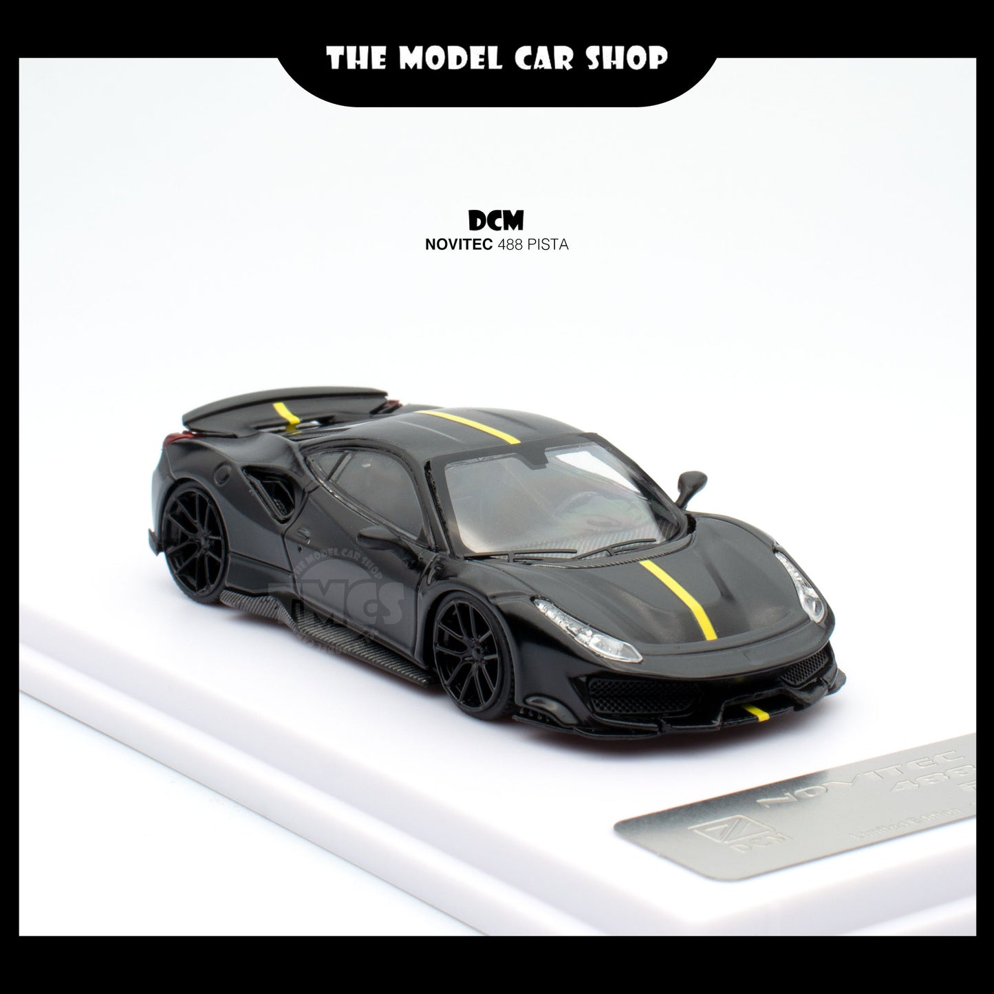 [DCM] Novitec 488 Pista - Matte Black with Yellow Stripe