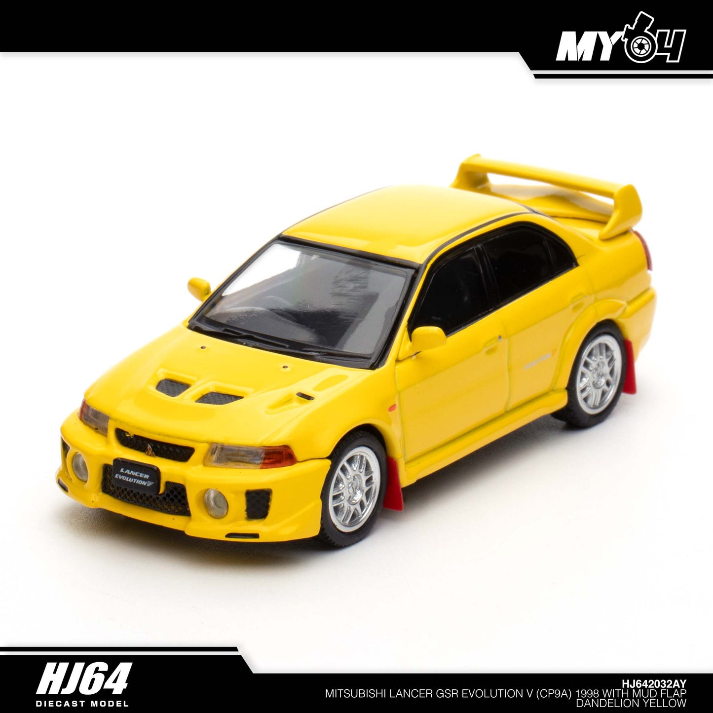 [Hobby Japan] Mitsubishi Lancer GSR Evolution 5 (CP9A) 1998 with Mud Flap - Dandelion Yellow