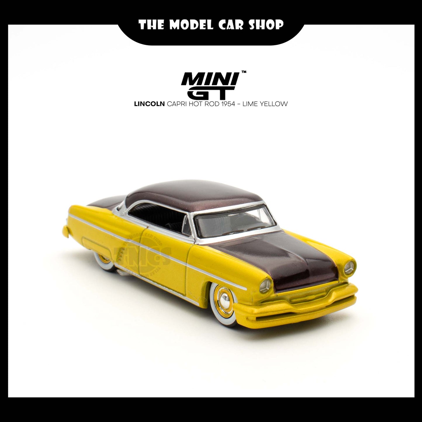 [MINI GT] Lincoln Capri Hot Rod 1954 - Lime Yellow