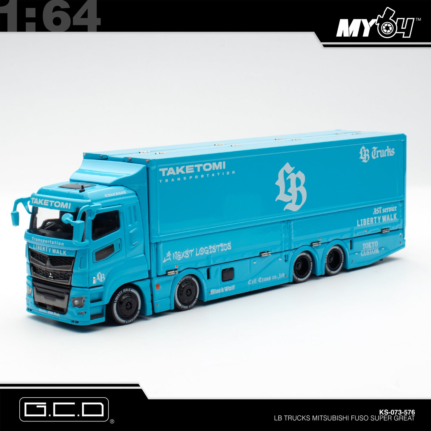 [GCD] 1:64 LB Trucks Mitsubishi Fuso Super Great - Baby Blue (CTE)