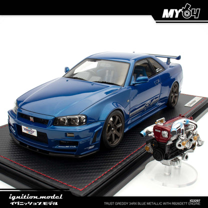 [Ignition Model] TRUST GReddy 34RX - Blue Metallic With RB26DETT Engine