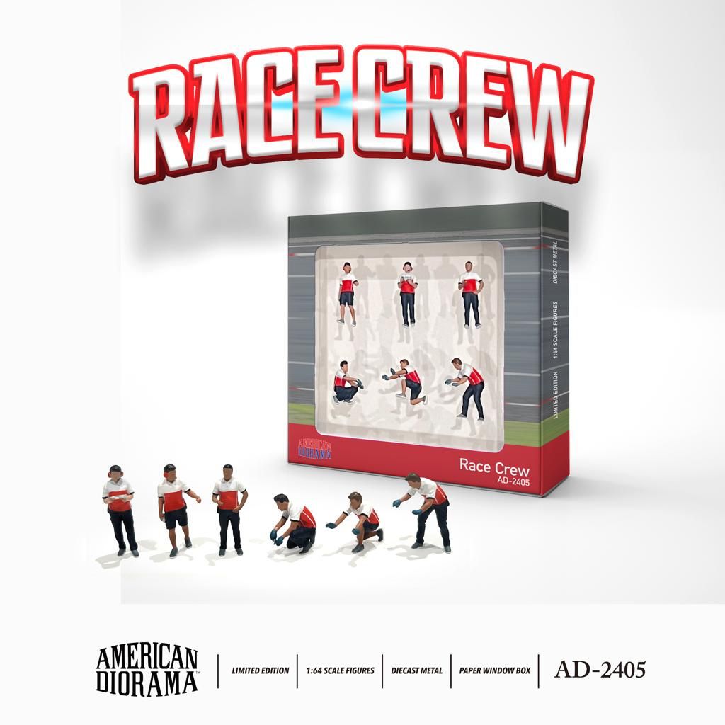 [American Diorama] Diecast Metal Figure Grid Girls/Race Crew