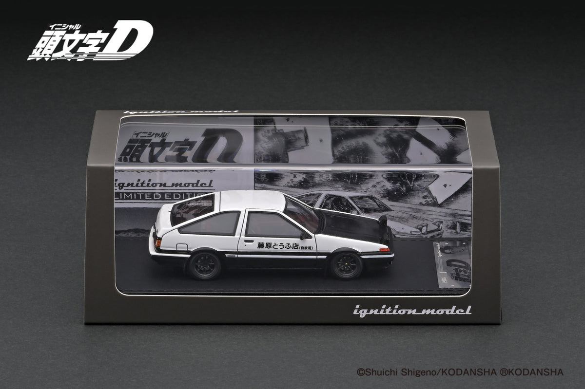 [Ignition Model] Initial D Toyota Sprinter Trueno 3Dr GT APEX (AE86) - White/Black (IG2872)