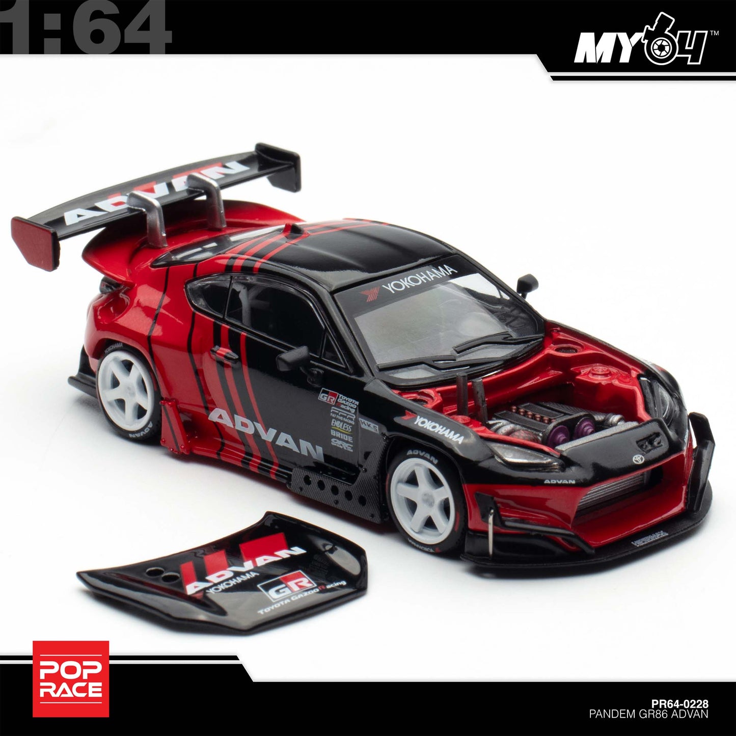 [Pop Race]  1:64 Pandem Toyota GR86 - Advan