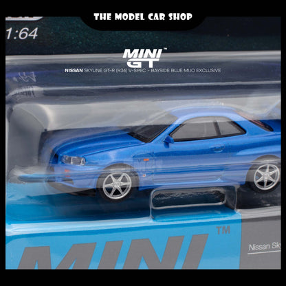 [MINI GT] Nissan Skyline GT-R (R34) V-Spec - Bayside Blue Mijo Exclusive