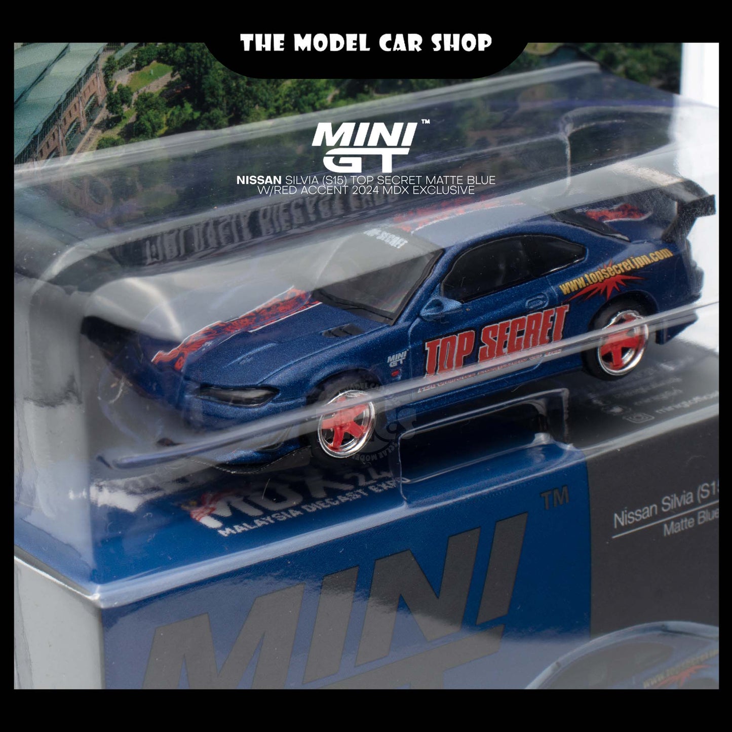 [MINI GT] Nissan Silvia (S15) Top Secret Matte Blue w/Red Accent 2024 MDX Exclusive