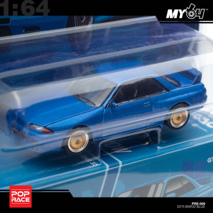 [Pop Race] 1:64 ENIGMA Nissan Skyline R32 - Bayside Blue (Blister Pack)