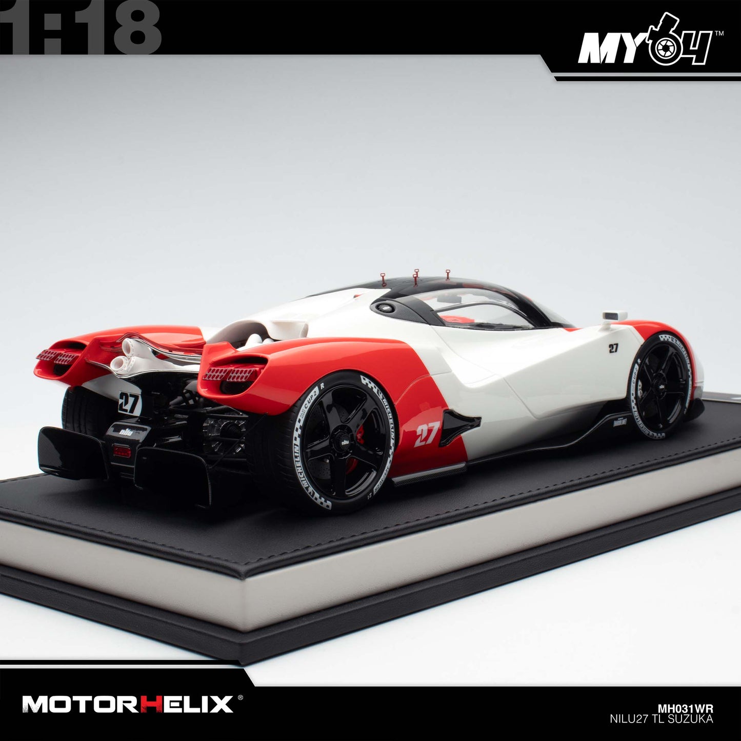 [Motorhelix] 1:18 Nilu TL Suzuka - White/Red #27