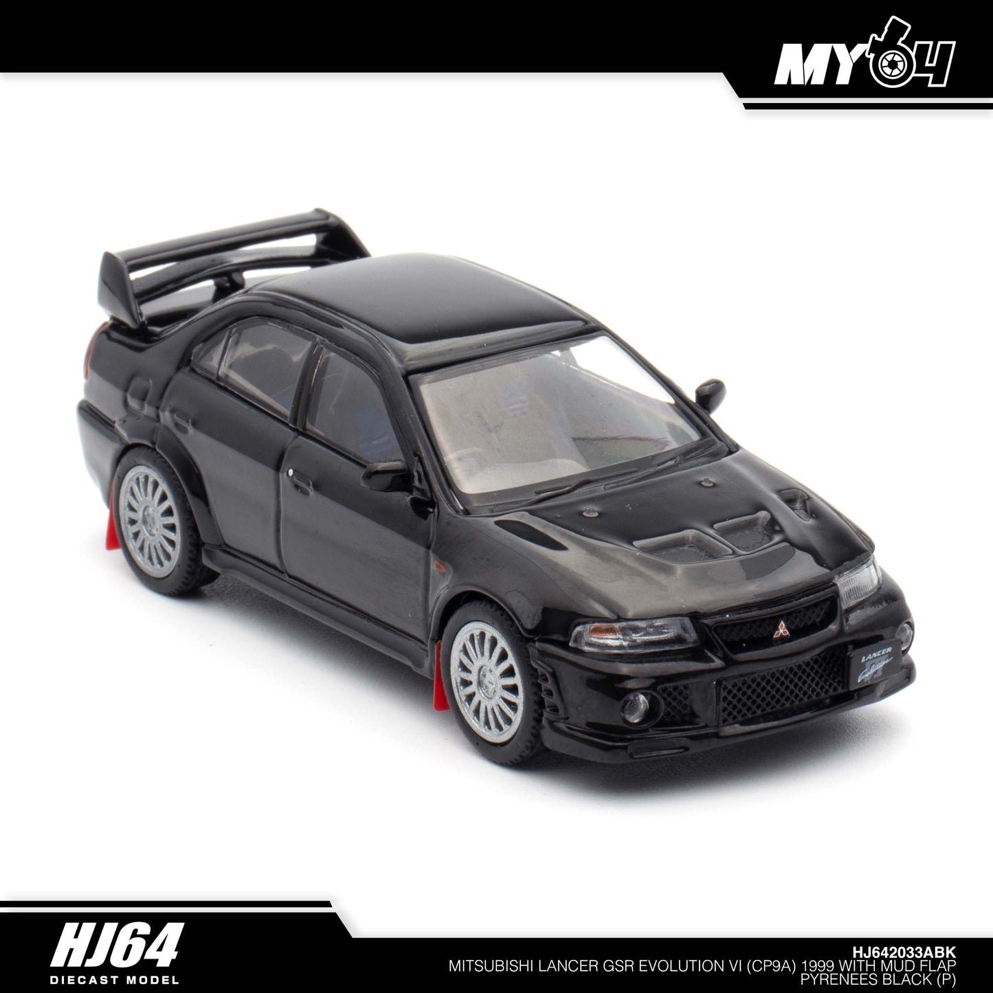 [Hobby Japan] Mitsubishi Lancer GSR Evolution 6 (CP9A) 1999 with Mud Flap - Pyreness Black