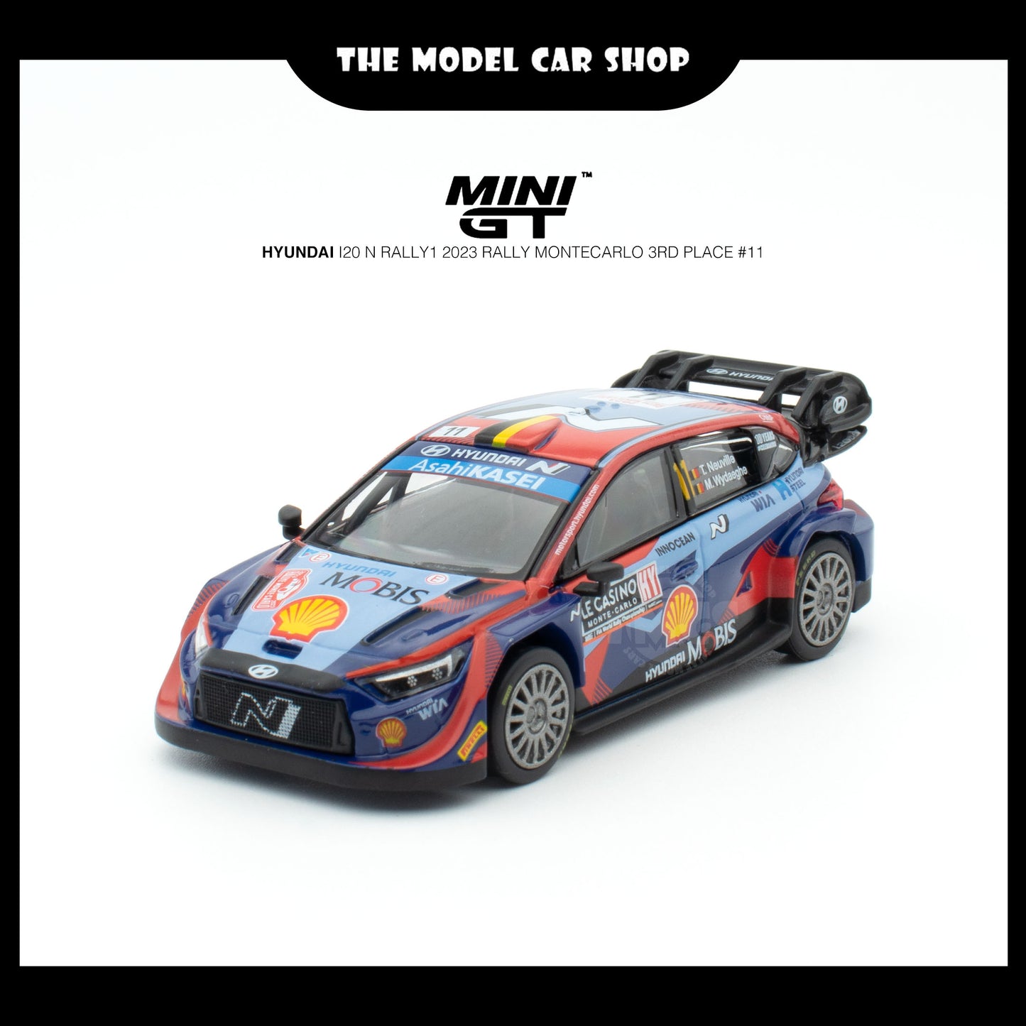 [MINI GT] Hyundai i20 N Rally1 2023 Rally MonteCarlo 3rd Place #11 (UNSEAL)