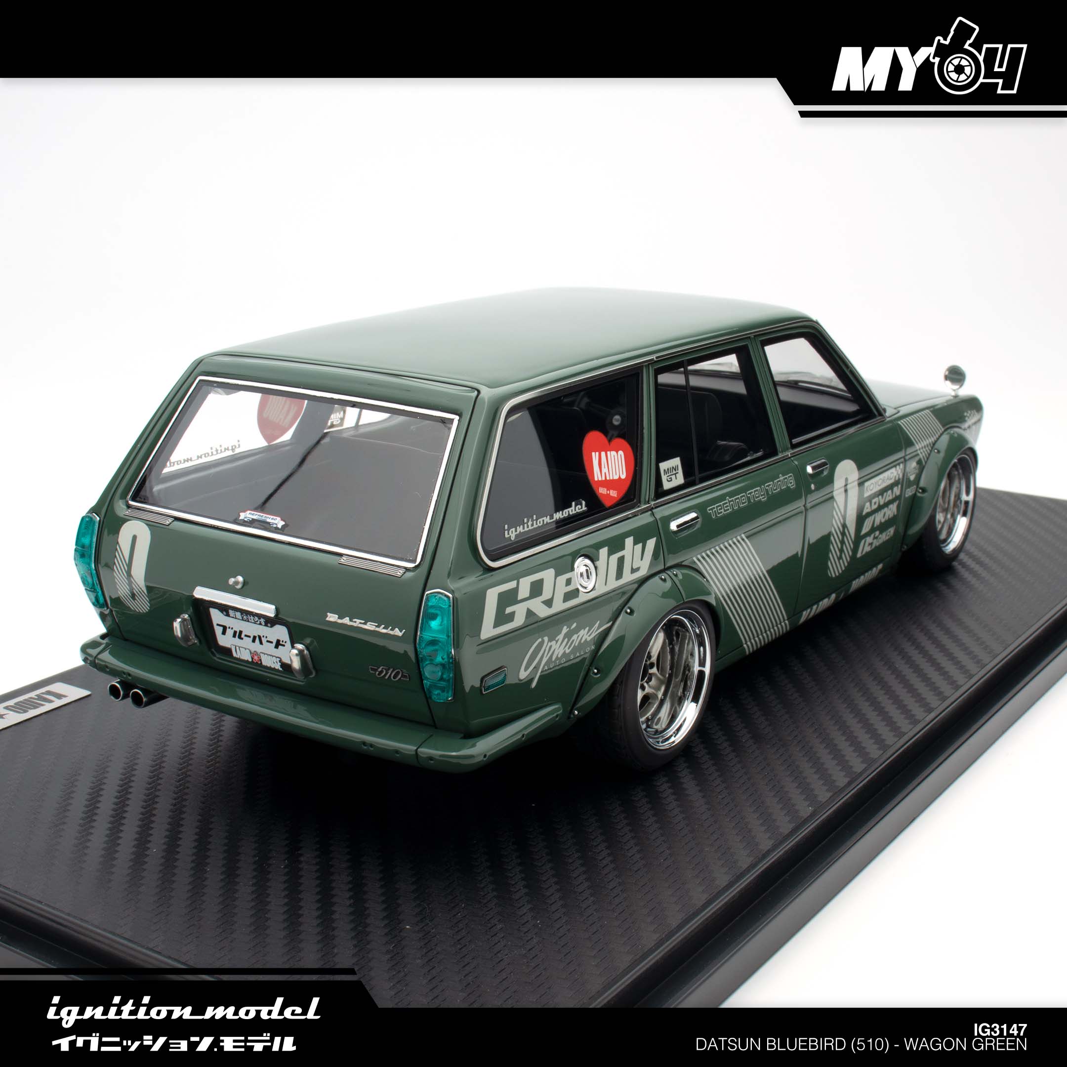 Ignition Model] Datsun Bluebird (510) Wagon Green | The Model Car Shop