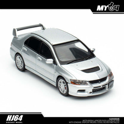 [Hobby Japan] Mitsubishi Lancer Evolution 9 GSR with Engine Display Model - Cool Silver Metallic