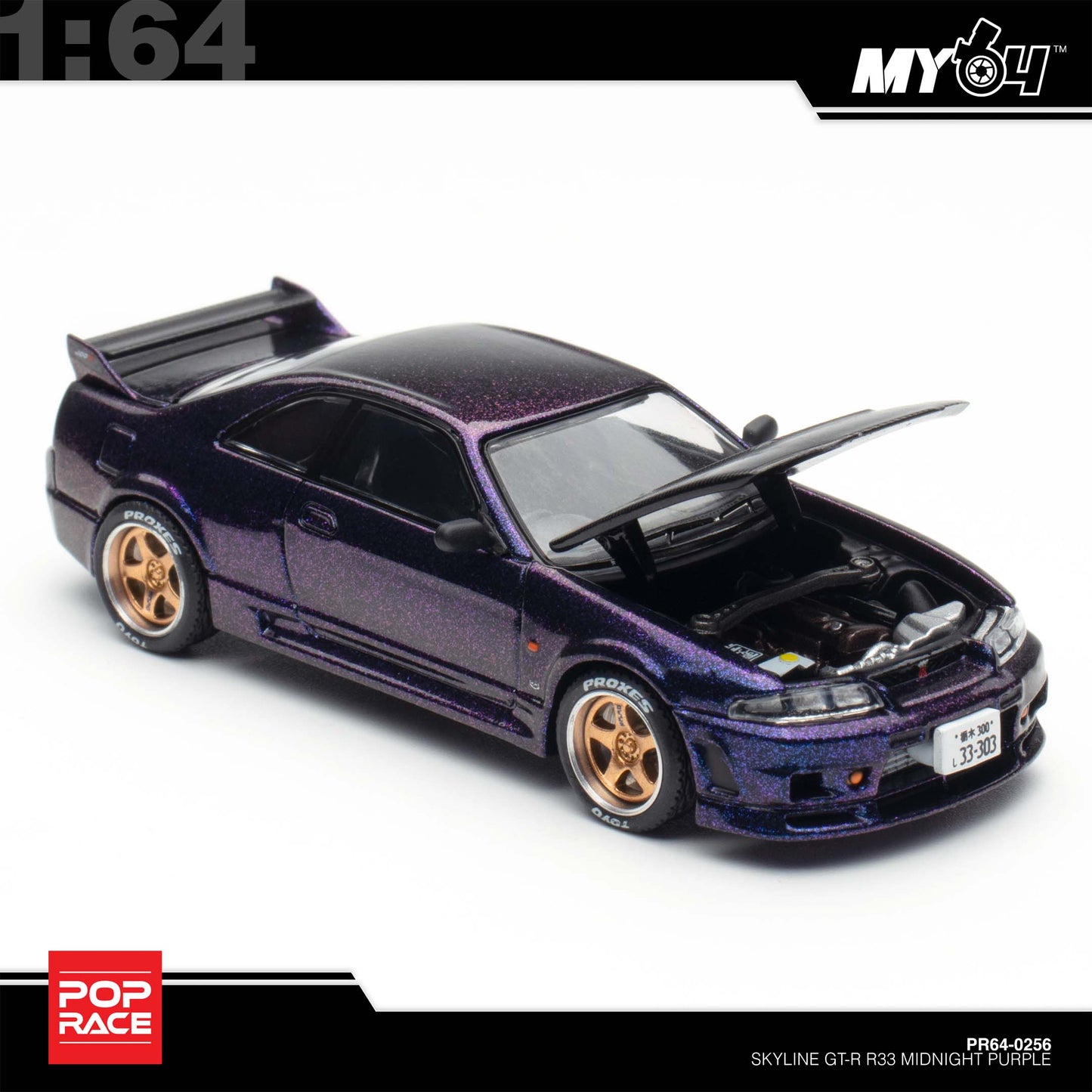 [Pop Race] 1:64 Nissan Skyline GT-R R33 Nismo - Midnight  Purple