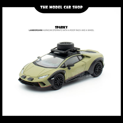 [Sparky] Lamborghini Huracán Sterrato with a roof rack and a wheel - Green