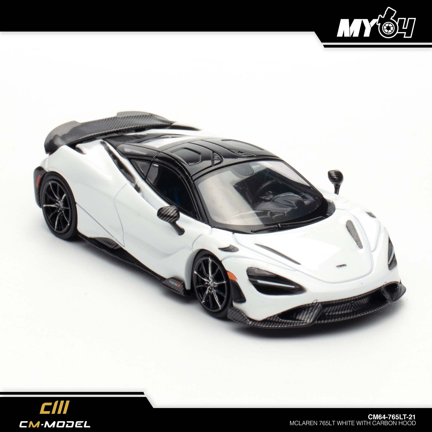 [CM Model] McLaren 765LT - White with Carbon Hood