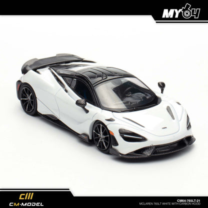 [CM Model] McLaren 765LT - White with Carbon Hood