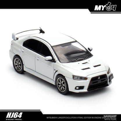 [Hobby Japan] Mitsubishi Lancer Evolution Ⅹ FINAL EDITION With Engine Display Model - White Pearl