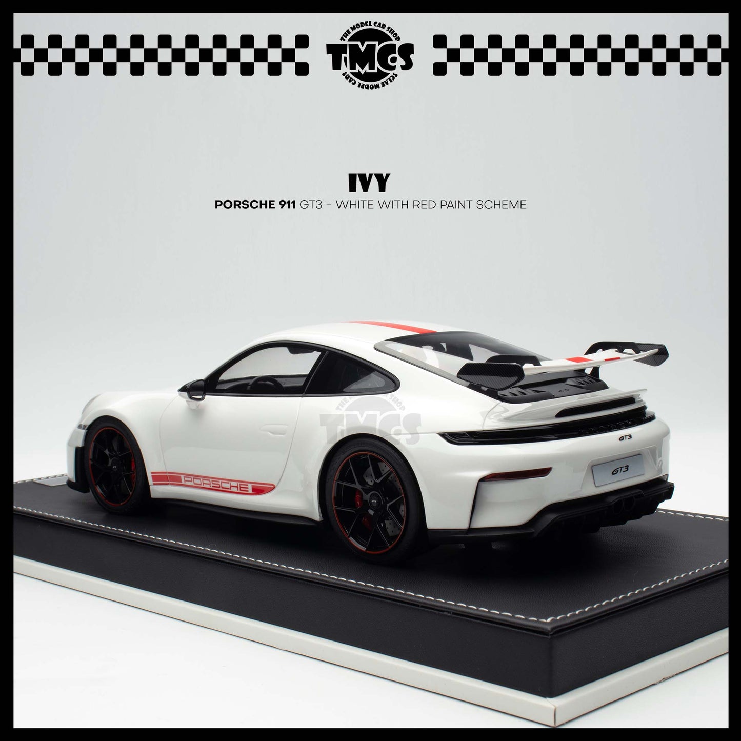 [IVY] 1:18 Porsche 911 GT3 - White With Red Paint Scheme