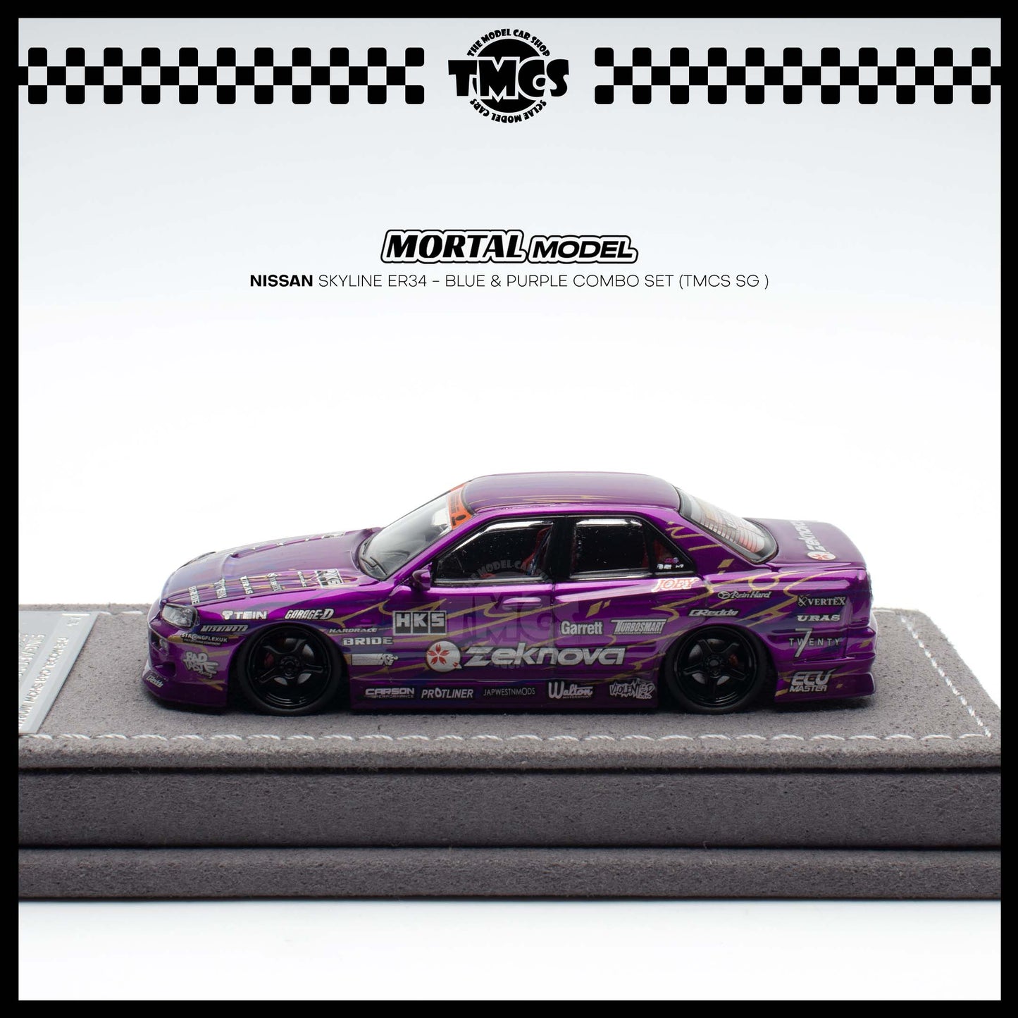 [Mortal] 1:64 Nissan Skyline ER34 - Blue & Purple Combo Set (TMCS SG )