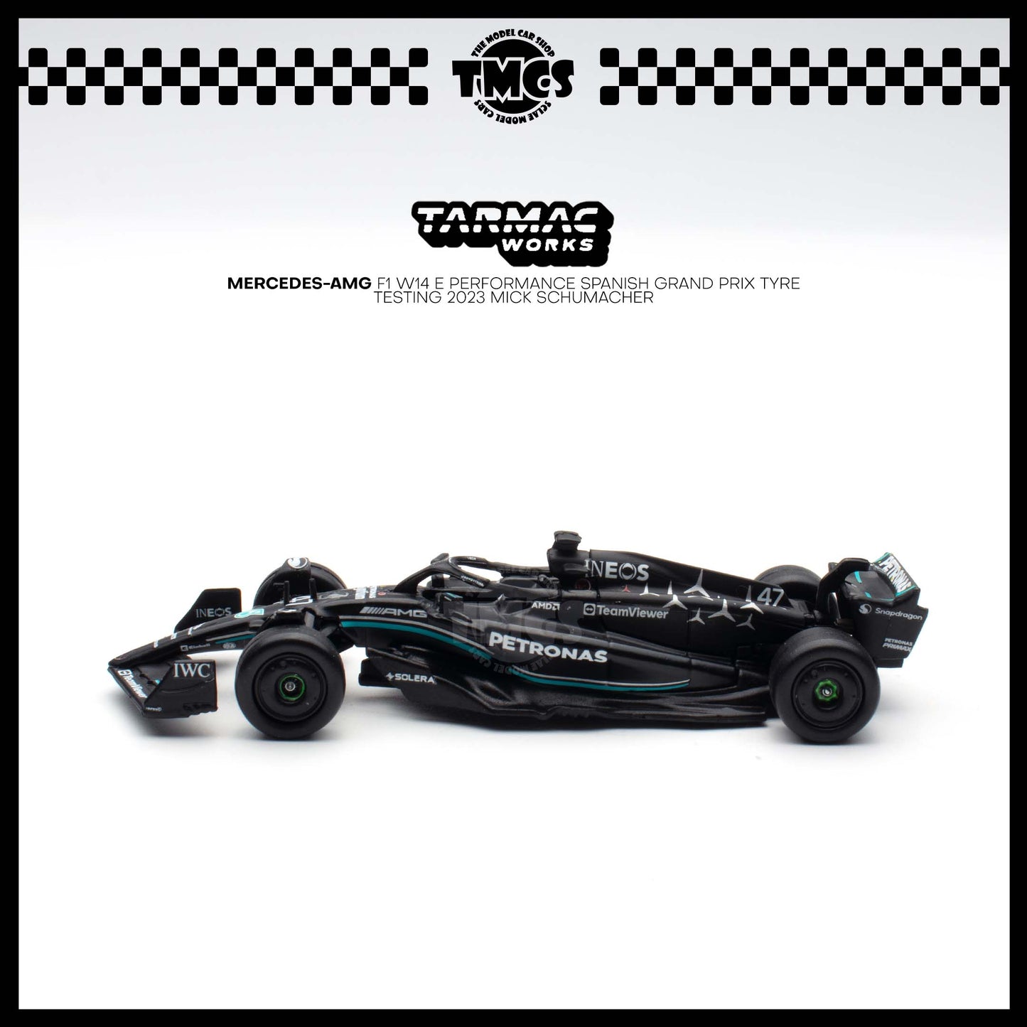 [Tarmac Works] 1:64  Mercedes-AMG F1 W14 E Performance Spanish Grand Prix Tyre Testing 2023 Mick Schumacher