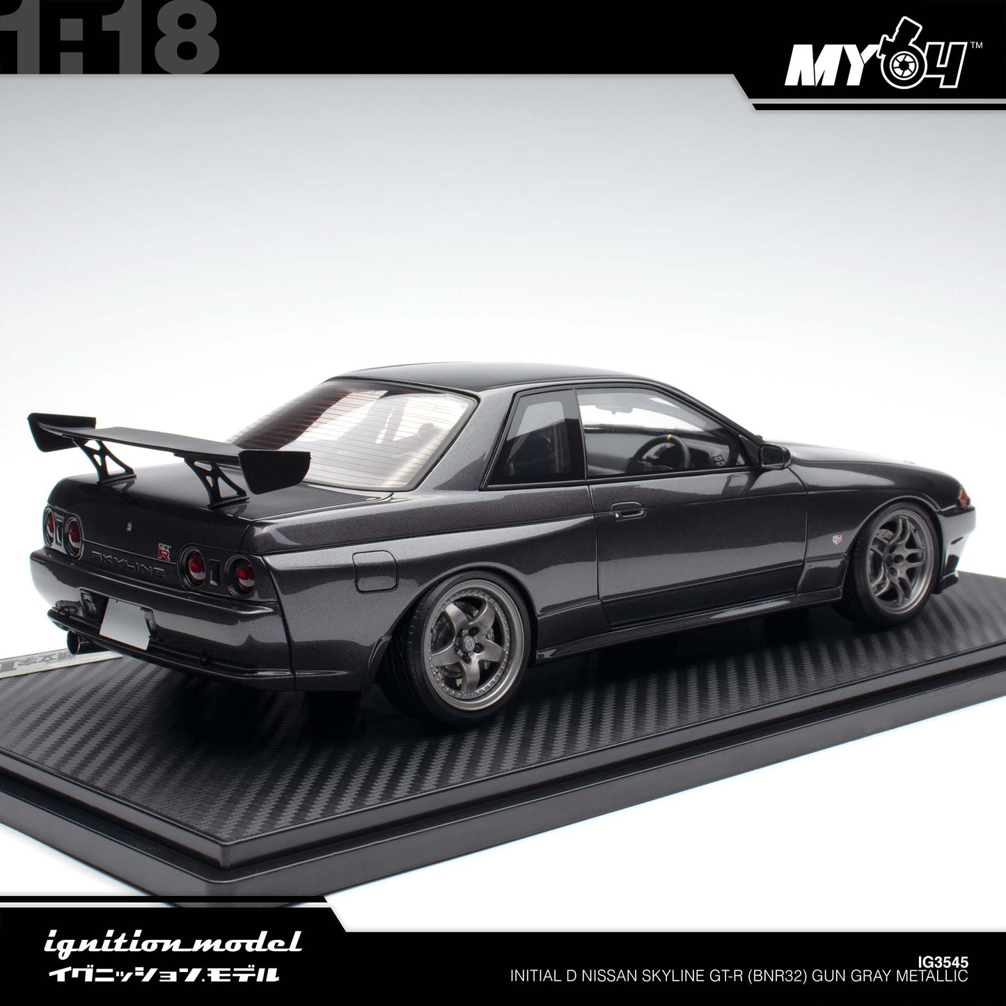 [Ignition Model] 1:18 Initial D Nissan Skyline GT-R (BNR32) - Gun Gray Metallic