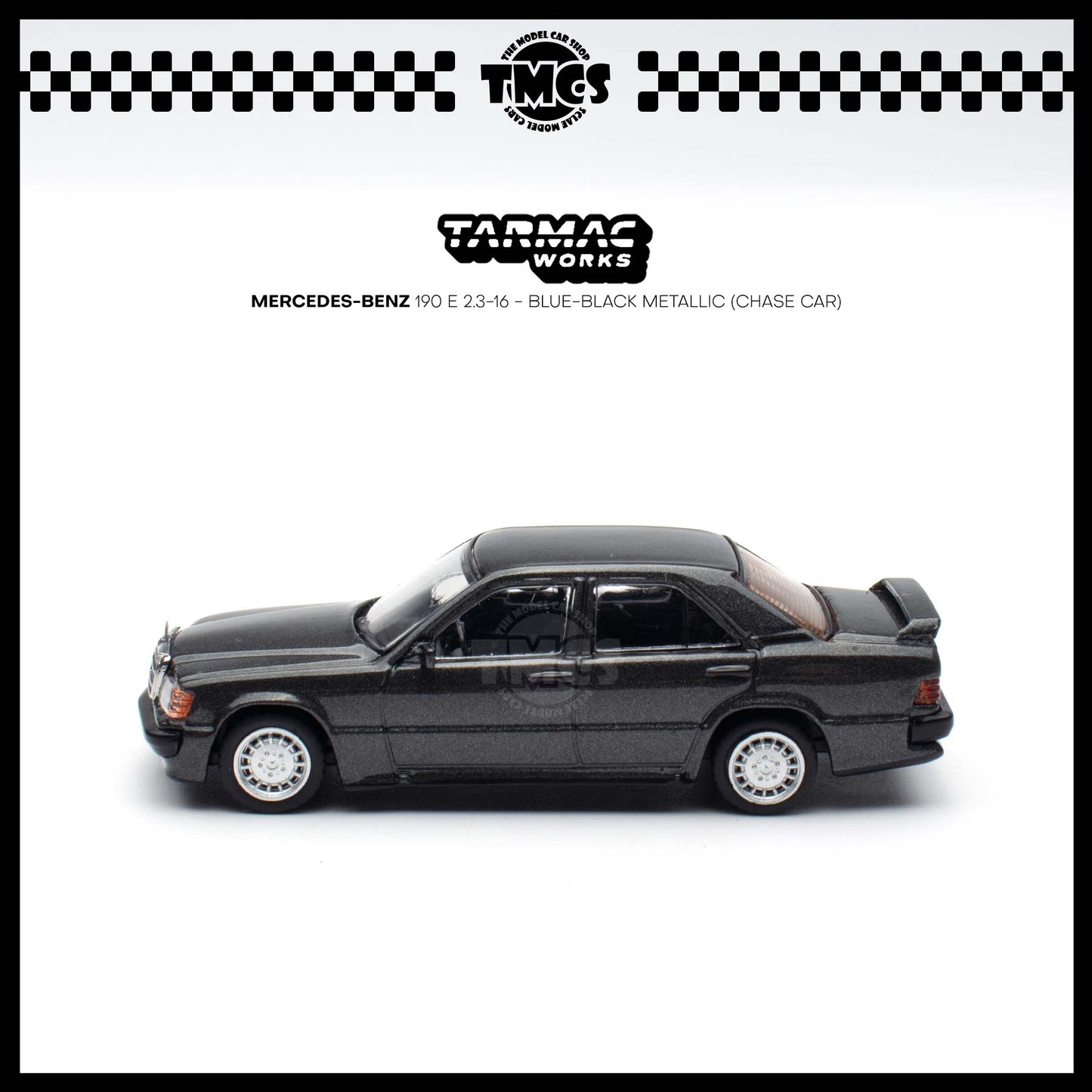 [Tarmac Works] 1:64 Mercedes-Benz 190 E 2.3-16 - Blue-Black Metallic (Chase Car)