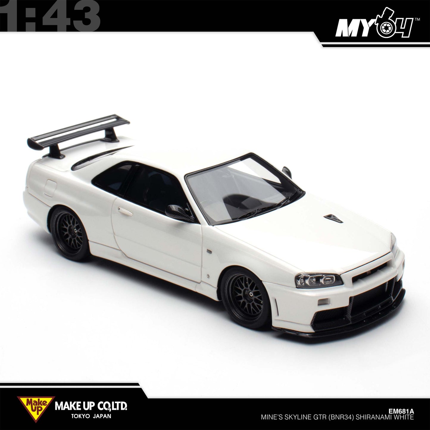 [Make Up] 1:43 Edilion BUILT BY LEGENDS Mine's Skyline GT-R(BNR34) - SHIRANAMI White (Pearl White)
