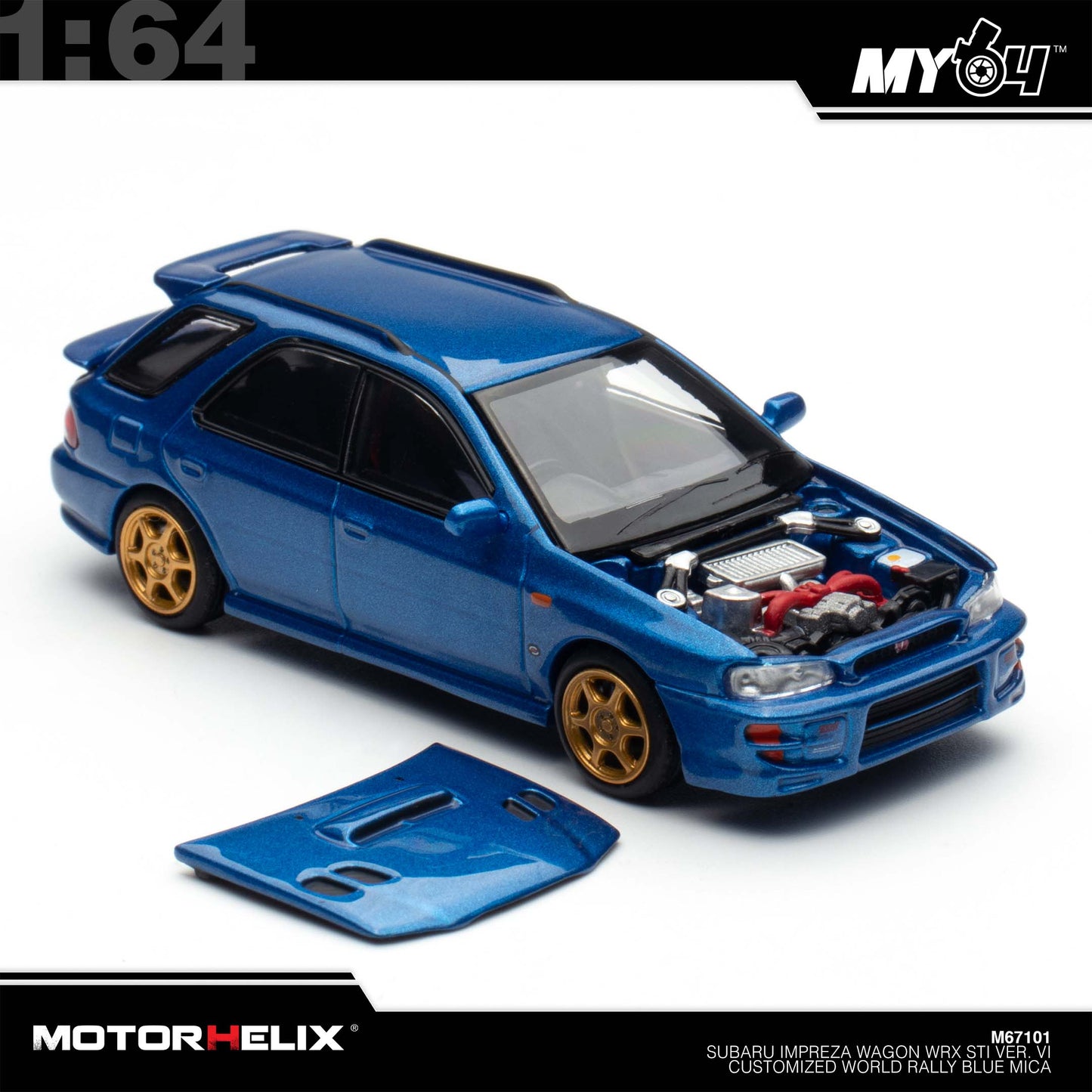 [Motorhelix] 1:64 Subaru lmpreza Wagon WRX STi Version VI - Customized World Rally Blue Mica