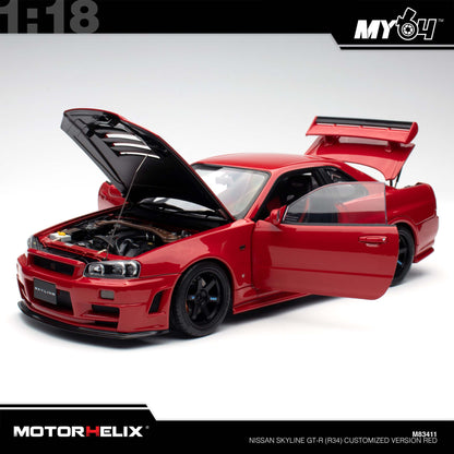 [Motorhelix] Nissan Skyline GT-R (R34) Customized Version - Red