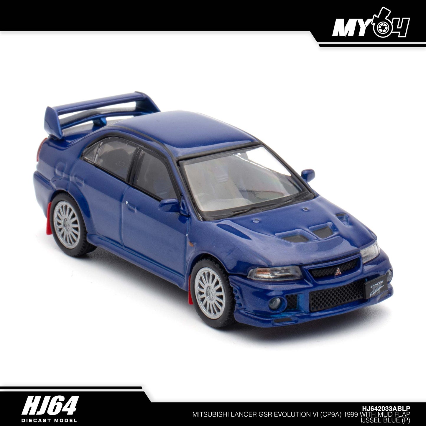 [Hobby Japan] Mitsubishi Lancer GSR Evolution 6 (CP9A) 1999 with Mud Flap - Ijssel Blue