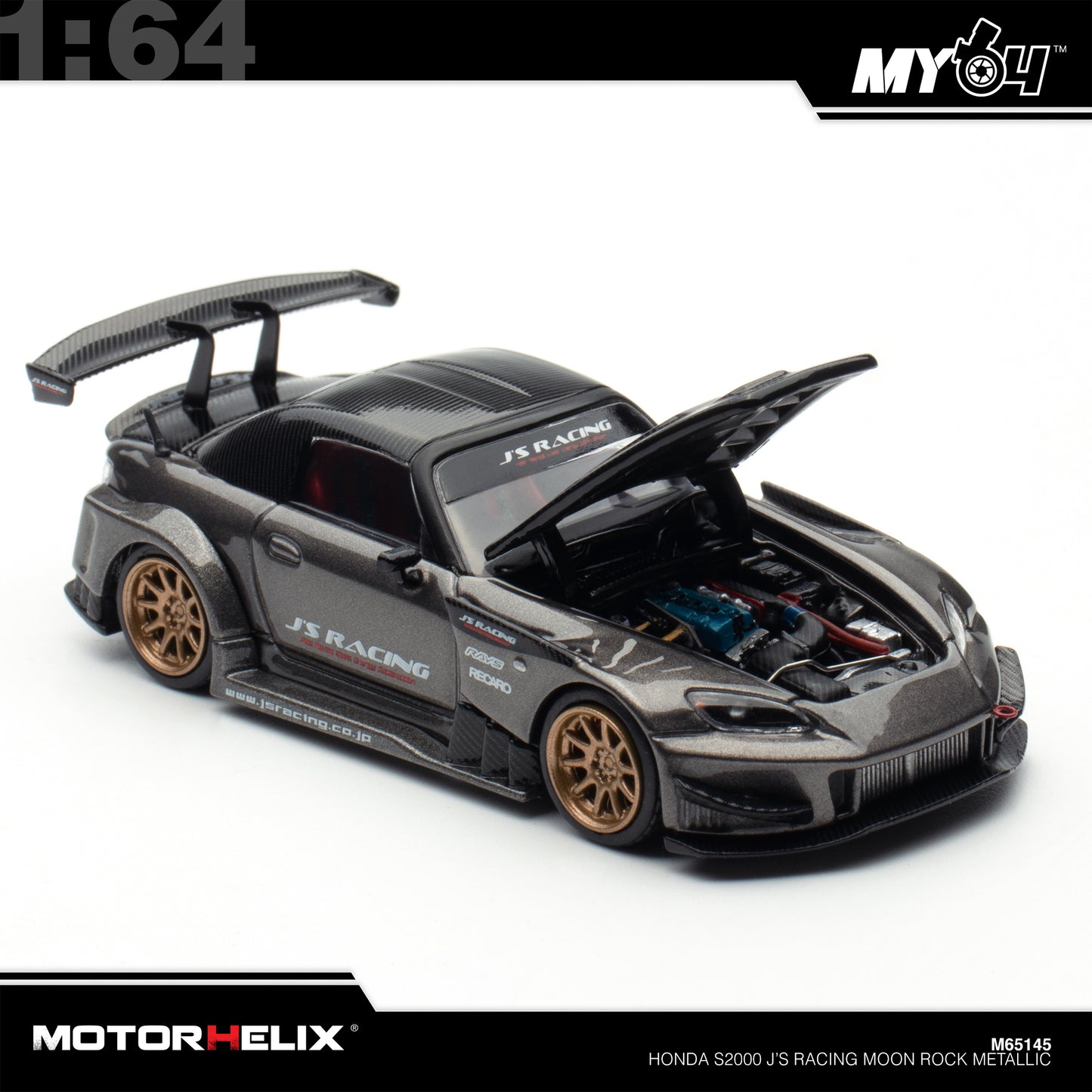 [Motorhelix] 1:64 Honda S2000 J'S Racing - Moon Rock Metallic