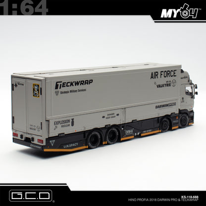 [GCD] 1:64 Hino Profia 2018 Darwin PRO & Teckwrap - Grey